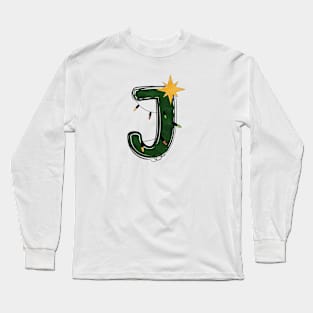 Letter J - Christmas Letter Long Sleeve T-Shirt